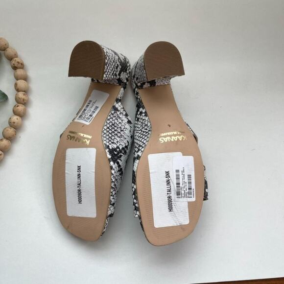 KAANAS Tallinn Snake Heel Sandals Bovine leather Mules - Picture 8 of 9